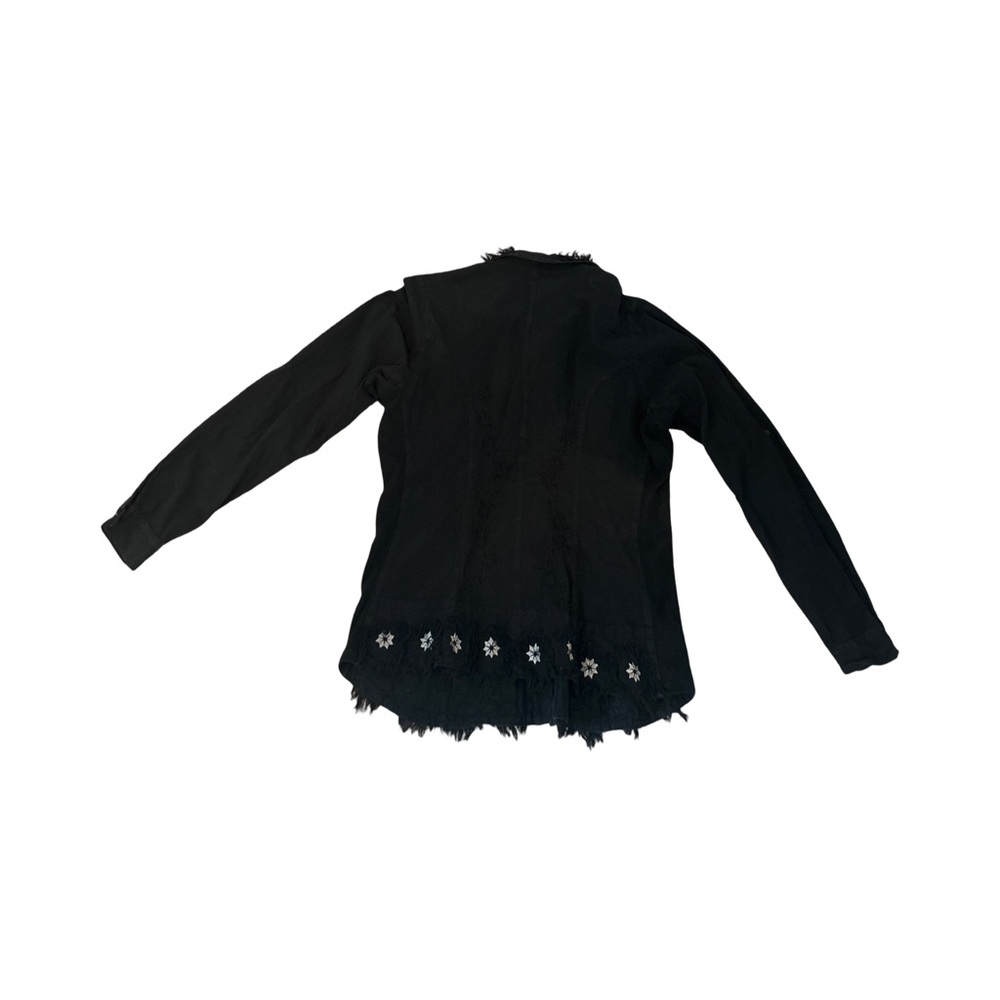 Caamano Women’s Size M Black Distressed Embroidered Peruvian Cotton Boho Top - Picture 15 of 15